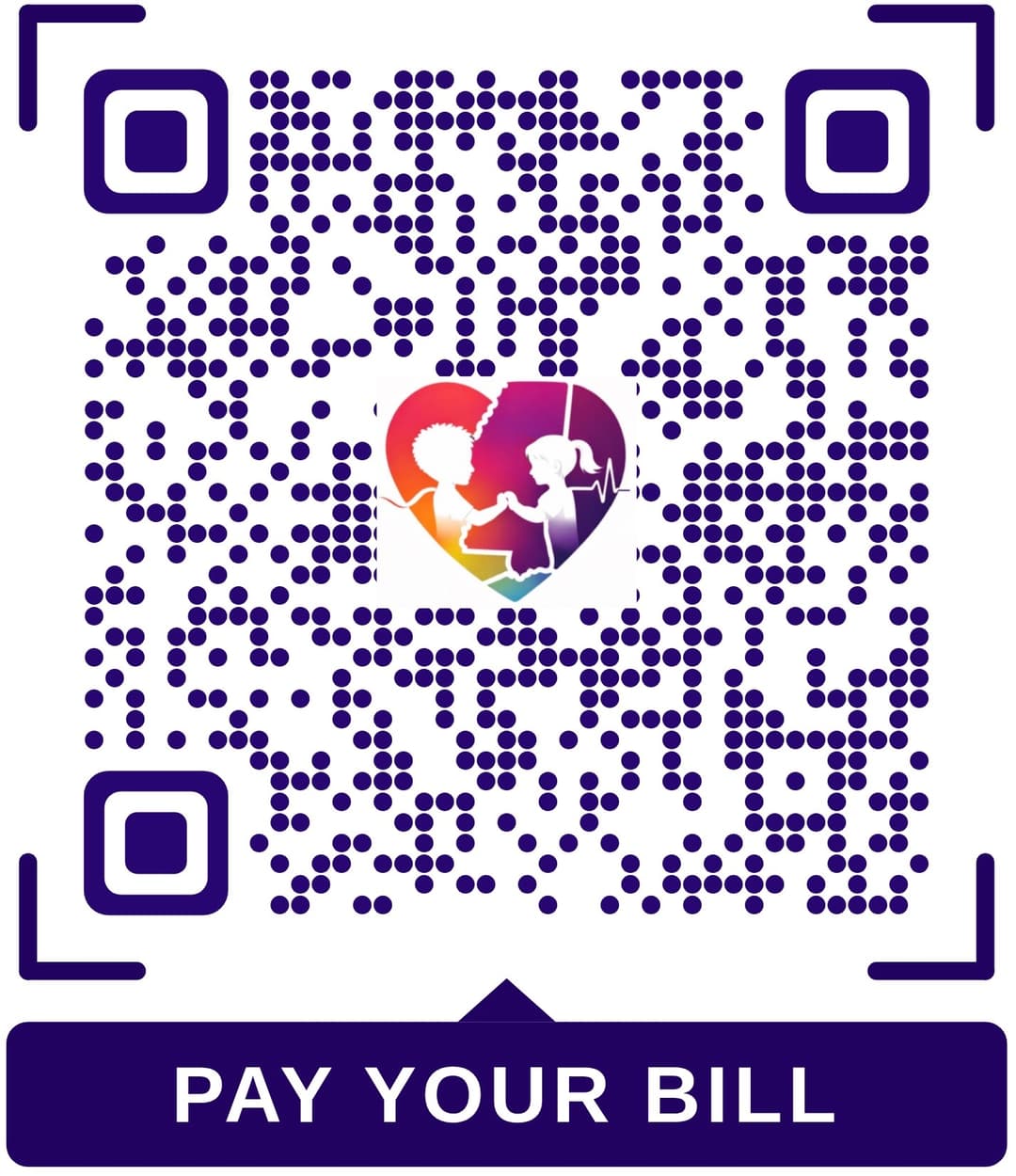 QR code linking to the Mississippi Children's Heart Clinic secure payment page