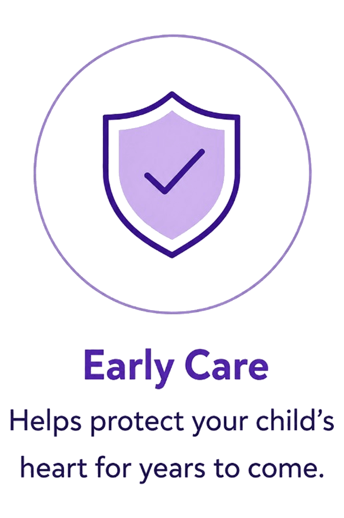 Protective shield icon representing early care